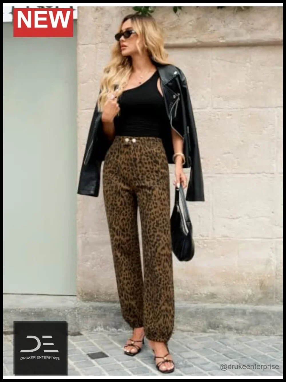 High Rise Wide Leg Baggy Stretch Jeans with Drawstring Cuffs